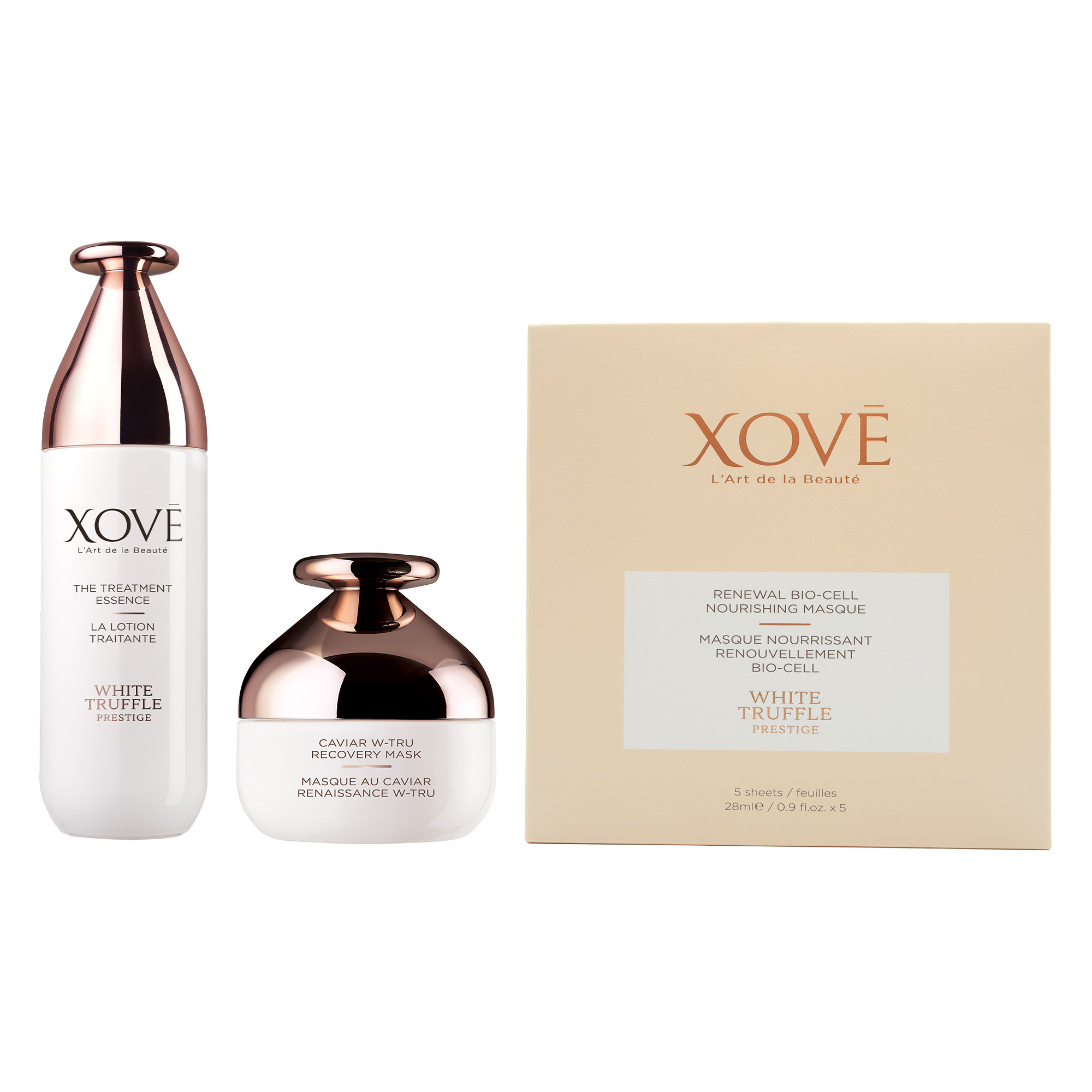 <small>The Treatment Essence 100ml<br>Caviar W-Tru Recovery Mask 50ml<br>Renewal Bio-cell Nourishing Masque 28g x 5 sheets<br>(Worth: $2,730)</small>